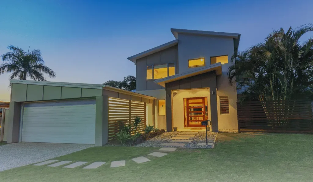 Modern energy-efficient home in Victoria with active upgrades like heat pumps, solar panels, and efficient air conditioning systems.