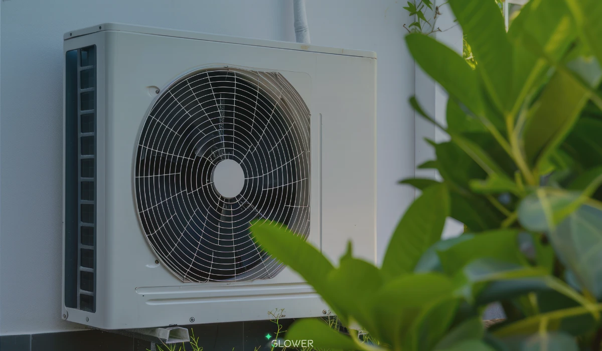 Energy-efficient reverse cycle air conditioner outdoor unit in a Victorian home garden, eligible for Air Conditioner Rebate Victoria 2025.