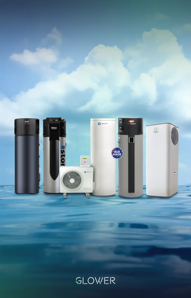 Local hot water systems eligible for rebates in Victoria, including DUX Ecosmart, Reclaim Energy, Emerald Energy, iStore, and SPT Dark Knight.